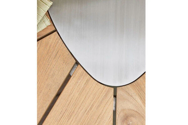 DIAMOND GARDEN Lyon Triangel Esstisch, Edelstahl/Recycled Teak, 150x 150 Cm 10 DIAMOND GARDEN Lyon Triangel Esstisch, Edelstahl/Recycled Teak, 150x 150 Cm – Bild 10