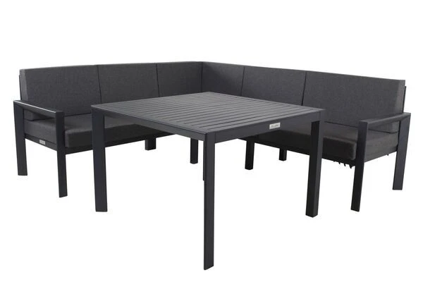 VILLANA Dining-Lounge, Schwarz/grau Meliert, Alu/Polyester, Inkl. Kissen 14 VILLANA Dining-Lounge, Schwarz/grau Meliert, Alu/Polyester, Inkl. Kissen – Bild 14