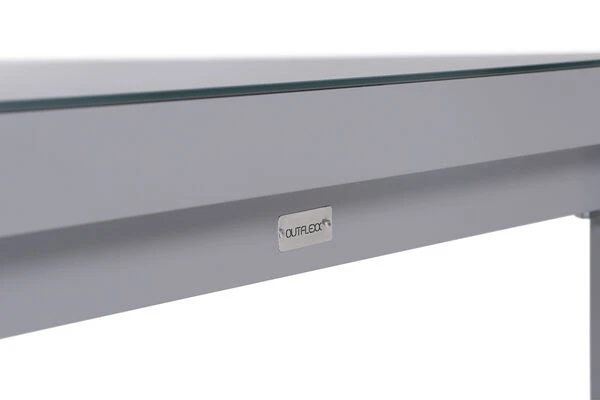 OUTFLEXX Premium Sitzgruppe, Silber/grau, Alu/Textilene, Ausziehtisch 180/240 X 100 Cm, 4 Stapel-, 2 Multipositionssessel 11 OUTFLEXX Premium Sitzgruppe, Silber/grau, Alu/Textilene, Ausziehtisch 180/240 X 100 Cm, 4 Stapel-, 2 Multipositionssessel – Bild 11