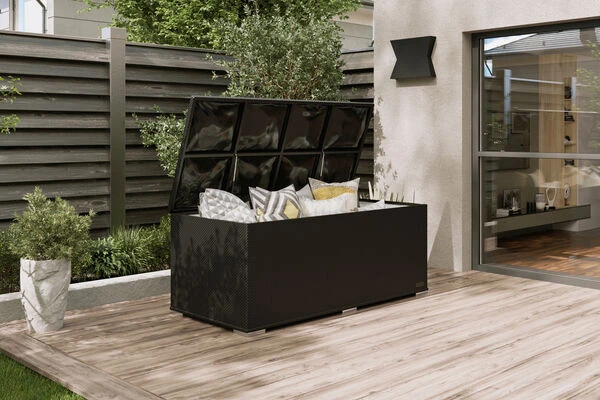 OUTFLEXX Kissenbox, Braun, Polyrattan, 204x94x75cm 1 OUTFLEXX Kissenbox, Braun, Polyrattan, 204x94x75cm