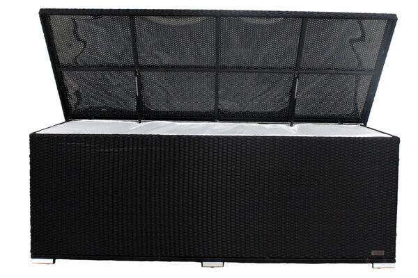 OUTFLEXX Kissenbox, Schwarz, Polyrattan, 204x94x75cm 6 OUTFLEXX Kissenbox, Schwarz, Polyrattan, 204x94x75cm – Bild 6