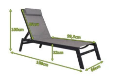 VILLANA Gartenliege, Anthrazit/grau, Aluminium/Textil, 198 X 60 X 32 Cm, Verstellbar -Beste Gartenmöbel Geschäfte 13405 5.jpg