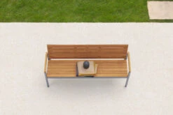 OUTFLEXX Gartenbank, FSC-Teakholz/Edelstahl, 3-Sitzer, 160x55x80cm -Beste Gartenmöbel Geschäfte 13536 3 CGI.jpg