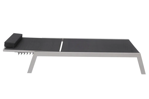 VILLANA 2er-Set Sonnenliegen, Silber/schwarz, Alu/Textil, 198x66x32cm, Mit Beistelltisch 45x45cm 13 VILLANA 2er-Set Sonnenliegen, Silber/schwarz, Alu/Textil, 198x66x32cm, Mit Beistelltisch 45x45cm – Bild 13