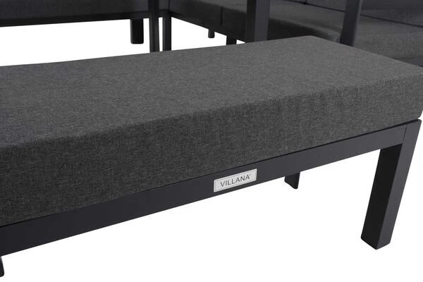 VILLANA Dining-Lounge, Schwarz/grau Meliert, Alu/Polyester, Inkl. Kissen 16 VILLANA Dining-Lounge, Schwarz/grau Meliert, Alu/Polyester, Inkl. Kissen – Bild 16