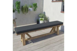 OUTFLEXX Gartenbank XXL, Natur, Recyceltes FSC®-Teakholz, 220x40cm, Rustikal Gebürstet