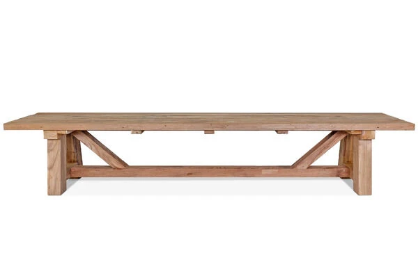 OUTFLEXX Gartenbank XXL, Natur, Recyceltes FSC®-Teakholz, 220x40cm, Rustikal Gebürstet 2 OUTFLEXX Gartenbank XXL, Natur, Recyceltes FSC®-Teakholz, 220x40cm, Rustikal Gebürstet – Bild 2