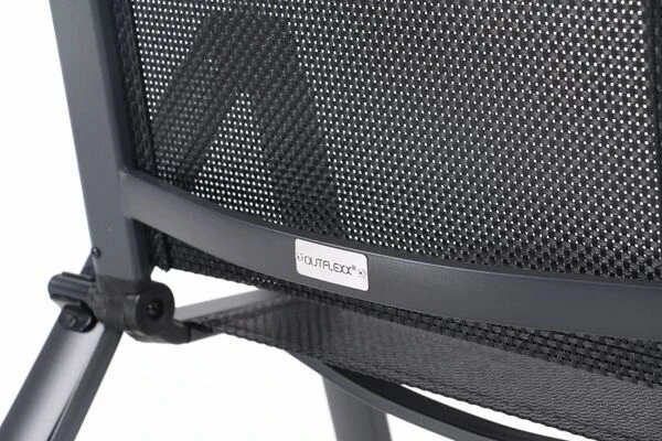 OUTFLEXX Premium Esstischgarnitur, OUTFLEXX® Anthrazit Matt, Alu/Textilene, Tisch 180/240x100cm, 8 Multipositionssessel 16 OUTFLEXX Premium Esstischgarnitur, OUTFLEXX® Anthrazit Matt, Alu/Textilene, Tisch 180/240x100cm, 8 Multipositionssessel – Bild 16