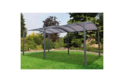 LECO Jotta Pergola, Anthrazit/grau, Stahlrohr/Textil, 300 X 295-570 X 233 Cm, Ausziehbar