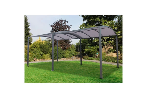 LECO Jotta Pergola, Anthrazit/grau, Stahlrohr/Textil, 300 X 295-570 X 233 Cm, Ausziehbar 1 LECO Jotta Pergola, Anthrazit/grau, Stahlrohr/Textil, 300 X 295-570 X 233 Cm, Ausziehbar