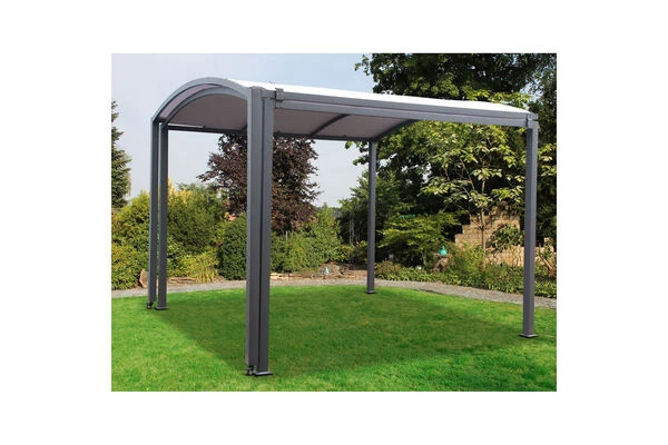 LECO Jotta Pergola, Anthrazit/grau, Stahlrohr/Textil, 300 X 295-570 X 233 Cm, Ausziehbar 2 LECO Jotta Pergola, Anthrazit/grau, Stahlrohr/Textil, 300 X 295-570 X 233 Cm, Ausziehbar – Bild 2