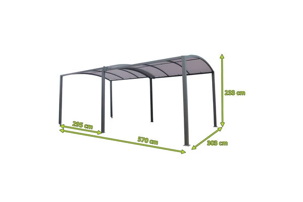 LECO Jotta Pergola, Anthrazit/grau, Stahlrohr/Textil, 300 X 295-570 X 233 Cm, Ausziehbar 5 LECO Jotta Pergola, Anthrazit/grau, Stahlrohr/Textil, 300 X 295-570 X 233 Cm, Ausziehbar – Bild 5