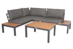 VILLANA Eck-Loungegruppe, Anthrazit/grau Meliert, Alu/Holzimitat/Polyester, 5 Personen, Inkl. Kissen -Beste Gartenmöbel Geschäfte 19812 Polywood 02.jpg