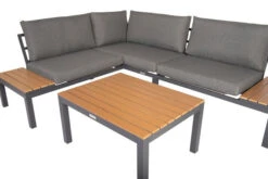 VILLANA Eck-Loungegruppe, Anthrazit/grau Meliert, Alu/Holzimitat/Polyester, 5 Personen, Inkl. Kissen -Beste Gartenmöbel Geschäfte 19812 Polywood 11.jpg