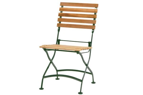 Klappstuhl Verona Aus FSC Teak/Eisen Von Ploß In Natur/grün 1 Klappstuhl Verona Aus FSC Teak/Eisen Von Ploß In Natur/grün