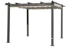 OUTFLEXX Pergola, Anthrazit/creme, Alu/Textil, 300 X 300 X 225 Cm