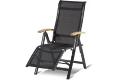 HARTMAN Alice Relaxsessel, Xerix/schwarz, Alu/Textilene, 95 X 60 X 46 Cm, FSC Teakholz-Armlehnen
