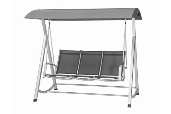 MWH Elements Hollywoodschaukel, Silber/anthrazit, Alu/Textil, 3-Sitzer, 209 X 113 X 171 Cm 1 MWH Elements Hollywoodschaukel, Silber/anthrazit, Alu/Textil, 3-Sitzer, 209 X 113 X 171 Cm