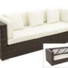 OUTFLEXX 3-Sitzer Sofa, Braun Marmoriert, Polyrattan, 210 X 85 X 70 Cm, Wasserfeste Kissenbox