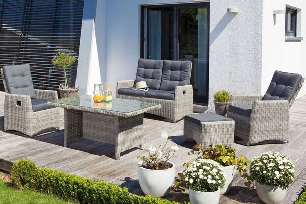 SUNNY SMART Roseville Loungegruppe, Grey-white, Für 4 Personen, Inkl. Polster 1 SUNNY SMART Roseville Loungegruppe, Grey-white, Für 4 Personen, Inkl. Polster
