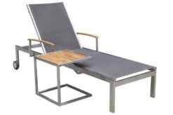 OUTFLEXX Sonnenliegen-Set, Taupe, Edelstahl/FSC-Teak, 195,5x74x35cm, Mit Armlehnen, Inkl. Beistelltisch 45x45cm -Beste Gartenmöbel Geschäfte 1 16547.jpg