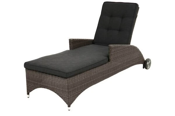 Ploß Rocking Comfort Rollliege, Grau/braun-meliert, Polyrattan, 195x65x42cm, Verstellbar, Hohe Sitzhöhe 1 Ploß Rocking Comfort Rollliege, Grau/braun-meliert, Polyrattan, 195x65x42cm, Verstellbar, Hohe Sitzhöhe