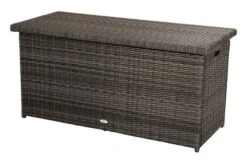 Ploß Rocking Kissenbox, Grau/braun-meliert, Polyrattan, 145x58x73 Cm, Inkl. Inlay