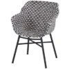 HARTMAN Delphine Armlehnensessel, Schwarz/weiß, Alu/Kunststoff