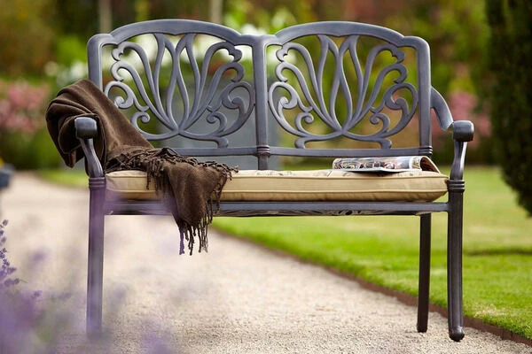 HARTMAN Amalfi 2-Sitzer Bank, Bronze, Alu-Guss, Inkl. Wendekissen 2 HARTMAN Amalfi 2-Sitzer Bank, Bronze, Alu-Guss, Inkl. Wendekissen – Bild 2