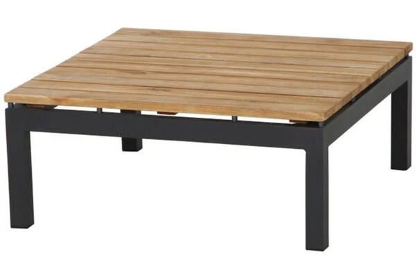 SIENA GARDEN Alvida Loungetisch, Anthrazit/natur, Aluminium/Teakholz, 74x74 Cm 1 SIENA GARDEN Alvida Loungetisch, Anthrazit/natur, Aluminium/Teakholz, 74x74 Cm