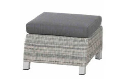 SIENA GARDEN Corido Loungehocker, Ice Grey, Alu / Gardino®-Geflecht, 61x63x45 Cm