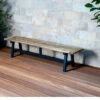 OUTFLEXX Belanda Bank, Dark Grey/natur, Alu/recycled FSC®-Teak, 200x40x45cm, Rustikal Gebürstet, A-Gestell