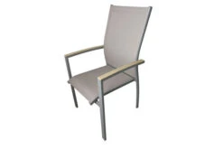 DOPPLER Expert Sessel, Silber/beige, Alu/Textilene, 56x63x100 Cm, Stapelbar