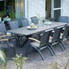HARTMAN Sondermodell Xanadu / Da Vinci Sitzgruppe, Xerix/anthrazit, Alu/Glaskeramik, 10 Diningsessel, 220/280x100cm