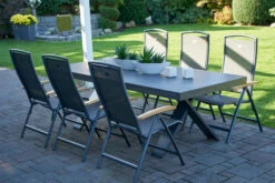 HARTMAN Sondermodell Xanadu / Raffaelo Sitzgruppe, Xerix/anthrazit, Alu/Glaskeramik, 6 Multipos, 220/280x100cm