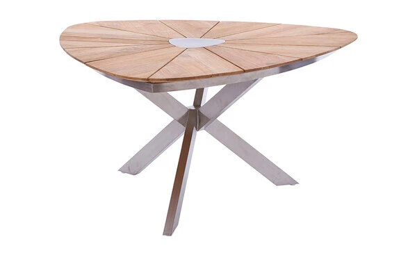 DIAMOND GARDEN Lyon Triangel Esstisch, Edelstahl/Recycled Teak, 150x 150 Cm 1 DIAMOND GARDEN Lyon Triangel Esstisch, Edelstahl/Recycled Teak, 150x 150 Cm