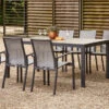 SIENA GARDEN Velia / Silva Dining Set, Anthrazit/washed Grey, Alu/Ranotex/Keramik, 6 Sessel, Tisch 180 X 100 Cm