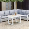 SIENA GARDEN Corido Loungeset, Ice Grey, Alu / Gardino®-Geflecht, 6 Personen, Loungetisch 140x85cm