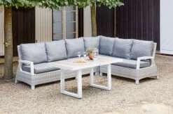 SIENA GARDEN Corido Loungeset, Ice Grey, Alu / Gardino®-Geflecht, 6 Personen, Loungetisch 140x85cm