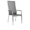 STERN Cardiff Stapelsessel, Silbergrau, Edelstahl/Textil/Aluminiumarmlehnen, 68,5x56x110 Cm, Stapelbar