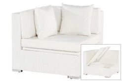 Ausgewählte Produkte 21 OUTFLEXX Eckelement, Weiß, Polyrattan, Inkl. Polster Und Kissen, Wasserfeste Kissenbox