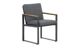 OUTFLEXX Alexander Stuhl, Mattgrau, Alu/Teak, 58x55x81cm, MitArmlehnen, Inkl. Polster