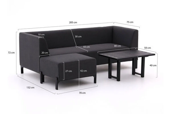 HARTMAN Dion Loungeset, Sooty, Sunbrella, 3-4 Personen, Kaffeetisch 80 X 50 X 40 Cm 2 HARTMAN Dion Loungeset, Sooty, Sunbrella, 3-4 Personen, Kaffeetisch 80 X 50 X 40 Cm – Bild 2