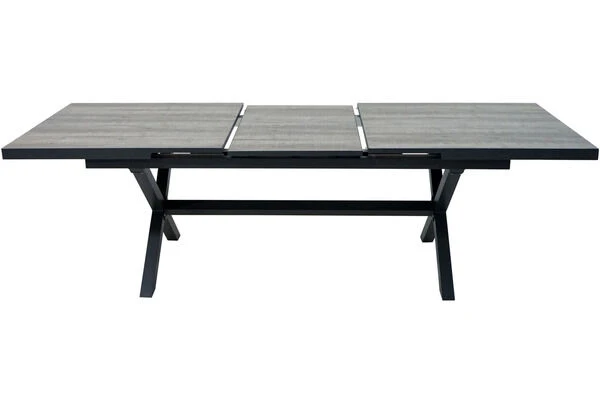 Ploß Louvra Auszugs-Dining-Tisch, Anthrazit/Holzoptik, Alu/Keramik, 160/210x100,5cm, Tischplatte Aus Keramikfliesen 1 Ploß Louvra Auszugs-Dining-Tisch, Anthrazit/Holzoptik, Alu/Keramik, 160/210x100,5cm, Tischplatte Aus Keramikfliesen