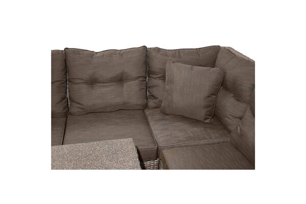 Ploß Rabida Dining-Lounge, Champagner-meliert, Polyrattan, 7 Tlg., 5-6 Pers., 146x85cm, Inkl. Polster 6 Ploß Rabida Dining-Lounge, Champagner-meliert, Polyrattan, 7 Tlg., 5-6 Pers., 146x85cm, Inkl. Polster – Bild 6