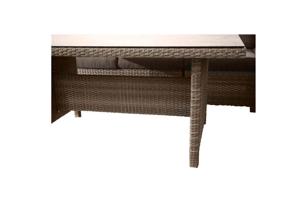 Ploß Rabida Dining-Lounge, Champagner-meliert, Polyrattan, 7 Tlg., 5-6 Pers., 146x85cm, Inkl. Polster 9 Ploß Rabida Dining-Lounge, Champagner-meliert, Polyrattan, 7 Tlg., 5-6 Pers., 146x85cm, Inkl. Polster – Bild 9