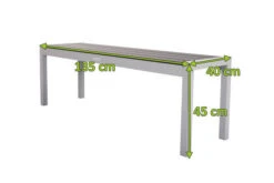 VILLANA Bank, Silber, Alu/Holzimitat, 135x40x45 Cm, Für Bis Zu 3 Personen 9 VILLANA Bank, Silber, Alu/Holzimitat, 135x40x45 Cm, Für Bis Zu 3 Personen -Beste Gartenmöbel Geschäfte 21645 mass.jpg