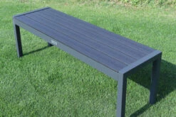 VILLANA Bank, Anthrazit, Alu/Holzimitat, 135x40x45 Cm, Für Bis Zu 3 Personen -Beste Gartenmöbel Geschäfte 21648 4.jpg