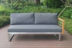 OUTFLEXX 2-Sitzer Sofa, Natur / Grau, FSC-Teak / Edelstahl / Olefin, 165x74x64 Cm, Armlehne Links 9 OUTFLEXX 2-Sitzer Sofa, Natur / Grau, FSC-Teak / Edelstahl / Olefin, 165x74x64 Cm, Armlehne Links -Beste Gartenmöbel Geschäfte 21650 2.JPG 1