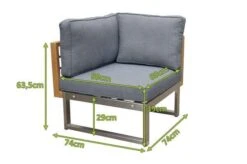 OUTFLEXX Eckelement, Natur / Grau, FSC-Teak / Edelstahl / Olefin, 74x74x64 Cm -Beste Gartenmöbel Geschäfte 21653 5 mass.jpg